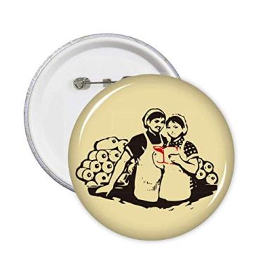 Imagem de China Red Educational Promotional Textile Pins Badge Button Emblema Acessório Decoração 5 peças