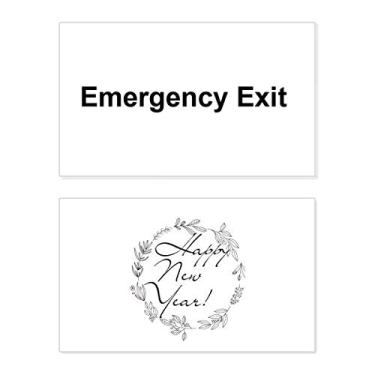 Imagem de Emergency Exit Black Symbol Pattern New Year Festival Greeting Card Bless Message Gift