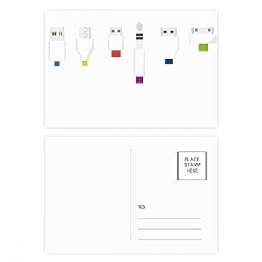 Imagem de Conjunto de cartão postal com plugue de tomada de carregamento, cartão de felicitações de aniversário