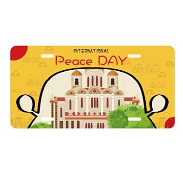 Imagem de DIYthinker Placa de identificação com símbolo nacional da Rússia para decoração de carro, dia da paz