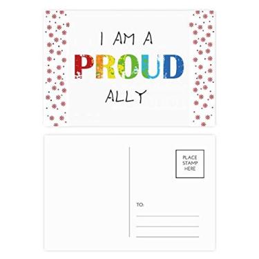 Imagem de LGBT Cartão postal Bênção Bandeira de Arco-íris Proud Ally Natal Flor Celebração Cartão postal Bênção