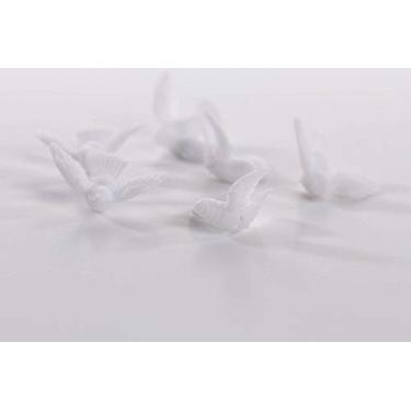 Imagem de Coleção de casamento miniatura de 3/4" de pombos brancos – Total de 578 mini pombos de plástico branco (pacote com 4)