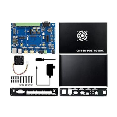 Imagem de Waveshare Industrial IoT Mini-Computer Based On Raspberry Pi Compute Module 4 (NOT Included) Waveshare CM4 Industrial IoT Board Inside PoE 5G/4G Metal Case with Cooling Fan