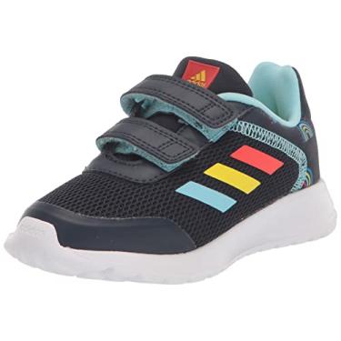 Imagem de adidas Tênis infantil unissex Tensaur Run, Tinta/laranja em negrito/amarelo a impacto, 8 Toddler