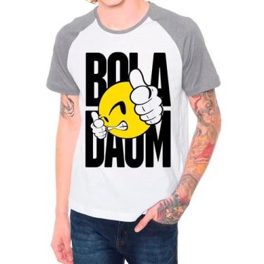 Imagem de Camiseta Masculina Raglan Cinza Branco Boladaum Humor Frases - Design