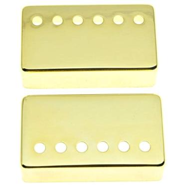 Imagem de KAISH Conjunto de 2 capas, captador Humbucker de latão Humbucker 49,2 mm/52 mm, espaçamento de mastro serve na maioria dos Gibson Les Paul Gold