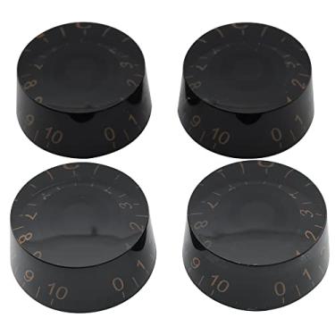 Imagem de Musiclily Métrico 6mm Knobs Speed para Guitarra Estilo Les Paul, Preto com Número Dourado (4 Peças)
