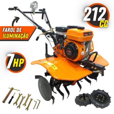 Imagem de Motocultivador Tratorito Vulcan VMC700 Com 24 Lâminas Cultivadoras, Enxadas e Rodas Tra...