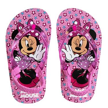 Imagem de Disney Sandália feminina Frozen, Minnie Mouse, Moana e Ariel Chinelo de verão com tira de salto (criança pequena), rosa, 7-8 Toddler