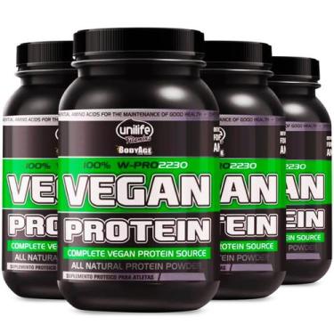 Imagem de Kit 4 Whey Protein Vegan Chocolate 0% Lactose Bodyage Unilife