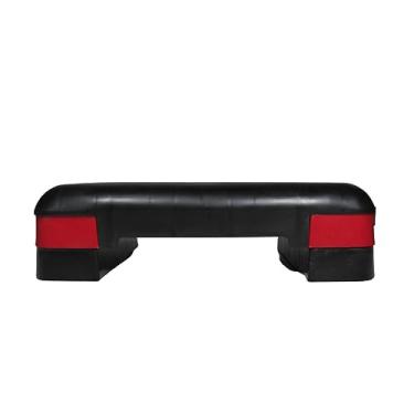 Imagem de Step Antiderrapante Ajuste Altura Treino Funcional Aeróbico Fit (Preto com Vermelho)