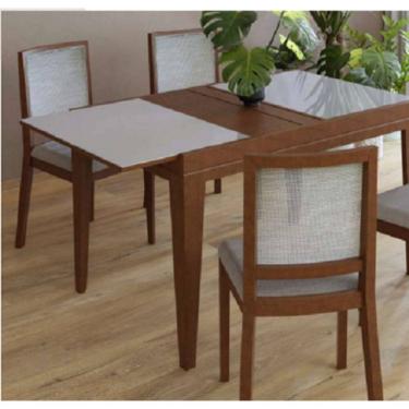 Imagem de Mesa De Jantar Extensível Geen Com Vidro 4/6 Lugares