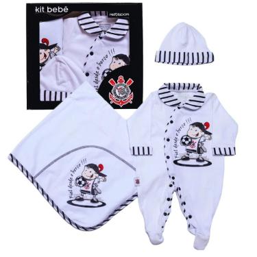 Imagem de Kit Maternidade Corinthians com Manta e Gorro Oficial
