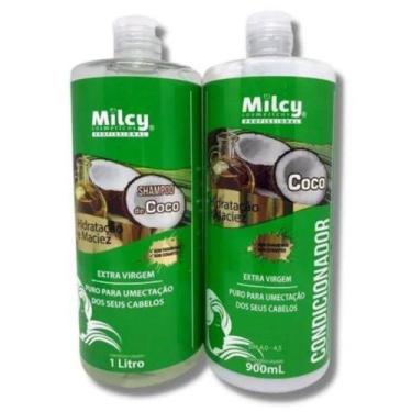 Imagem de Kit Shampoo 1L E Condicionador 900ml Coco Hidratação Maciez - Milcy