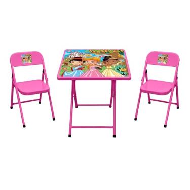 Imagem de Conjunto Mesa Infantil com 2 Cadeiras Dobrável Açomix