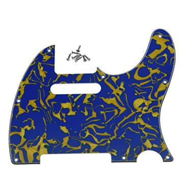 Imagem de KAISH 8 furos estilo Tele Pickguard TL Guitar Pick Guard Scratch Plate para Tele/Telecaster Blue Shell
