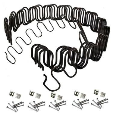 Imagem de Peças de sofá Molas de estofamento 5 conjuntos de 17,7 polegadas de substituição de molas reclináveis ​​para serviços pesados ​​Revestimento resistente à ferrugem Suportes de sofá suaves para almofada