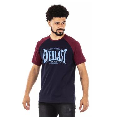 Imagem de Camiseta Everlast Fundamentals Preto/Vermelho com Logo Azul - Masculino-Unissex