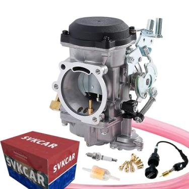 Imagem de SVKCAR Carburador CV40 e cabo de estrangulamento para Harley Davidson Sportster 883 1200 XL883 XLH1200, Softail 1988-2017, Dyna FXR FXD Touring 1988-2016, Sportster 1998-Up CV 40MM Carb 27421-99A