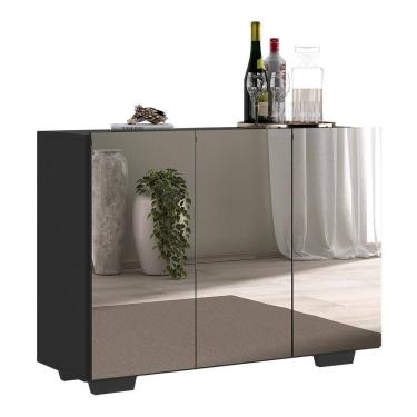 Imagem de Aparador Buffet 2 Portas Com Espelho Vegas V3614 Preto