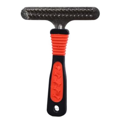 Imagem de OKJHFD Pente de desmatação para cães e gatos, ancinho para desembaraçar animais de estimação Alfinetes de fileira dupla Pente grande para desembaraçar cães para cabelos longos e