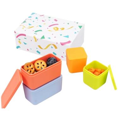 Imagem de Viotiin Recipientes de molho de silicone compatíveis com OmieBox, pacote com 4 recipientes para molho de salada para a maioria das lancheiras Bento, recipiente pequeno para condimentos para lanches