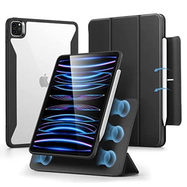 Imagem de ESR Capa híbrida para iPad Pro 11, capa para iPad 11 Pro (2022/2021/2020/2018) com suporte para lápis, capa magnética removível, suporte para retrato/paisagem ajustável, série Rebound 360, Preto