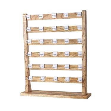 Imagem de Deevoka Expositor de joias de madeira com ganchos, expositor de brincos, expositor de pulseira, expositor de brincos para venda, 6º nível