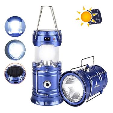 Imagem de Lanterna Lampião Lorben 7 Leds Solar Bivolt + Entrada USB