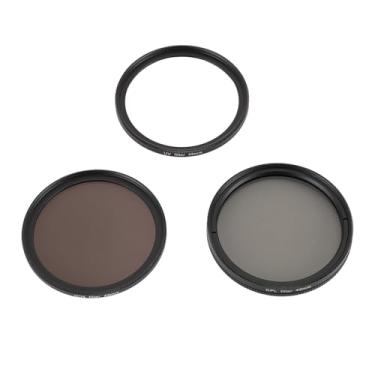 Imagem de Kit de Filtro de Lente UV/CPL/ND8, Conjunto de Filtro de Câmera 3 Em 1, Filtro de Lente de Câmera DSLR de Vidro óptico de Liga de Alumínio Com Caixa de Armazenamento de Filtro