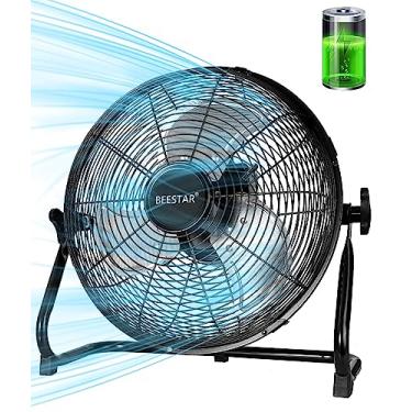 Imagem de BEESTAR Ventilador operado por bateria, ventilador de chão recarregável, lâmina de metal funciona até 30 horas, ventilador alimentado por bateria de 15600 mAh para garagem, quintal, acampamento,