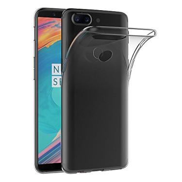 Imagem de Capa para OnePlus 5T (6,01 polegadas) MaiJin Capa Traseira Transparente de Gel de Borracha TPU Macio