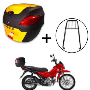 Imagem de Baú 41 litros Awa Proos com Bagageiro para POP 110 2015-2023, Amarelo