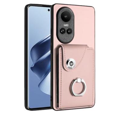 Imagem de Kainevy Capa carteira para Oppo Reno 10 5G capa de couro fofa capa de telefone Oppo Reno 10 com suporte para cartão e anel de suporte, fecho magnético, capa protetora resistente à prova de choque de