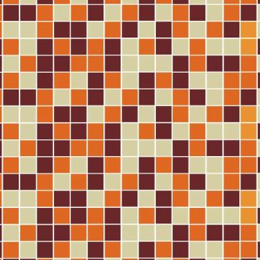 Imagem de Adesivo Lavável Azulejo Pastilhas Em Tons De laranja marrom Bege E Bra