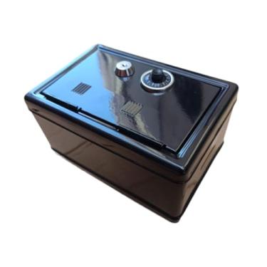 Imagem de rockible Cofrinho de ferro, caixa de armazenamento de moedas, ornamento, caixa de dinheiro, cofre, caixa de economia de dinheiro para itens colecionáveis de, Preto