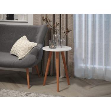 Imagem de Mesa Branca Em MDF Para Cozinha Multifunções Com Pés Palito - Colomi