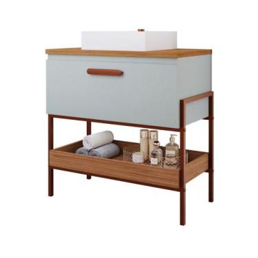 Imagem de Gabinete Para Banheiro 80 Cm 100% Mdf 1 Porta Basculante Portinari Mgm