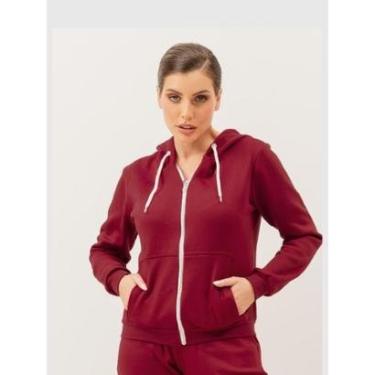 Imagem de Blusa de Frio Agasalho Abrigo Canguru Com Capuz Moletom-Feminino