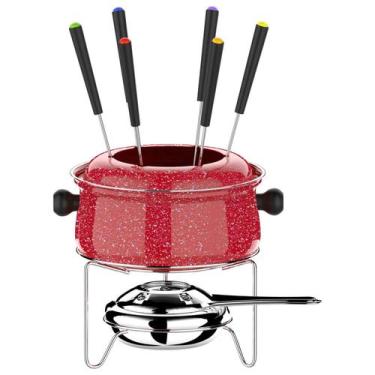 Imagem de Aparelho Fondue Pequeno 10 Peças Até 6 Pessoas Doce E Salgados Revesti