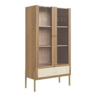 Imagem de Cristaleira 2 Portas Oslo Artesano 83 cm (larg) MDP Hanover Palha Sint