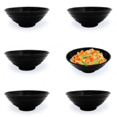 Imagem de 6 Tigelas Japonesa 1,2L Bowl Oriental Melamina 1200ml Fosco - Best