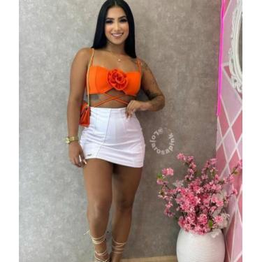 Imagem de Short Saia Feminino Bengaline Instância Feminina, Branco