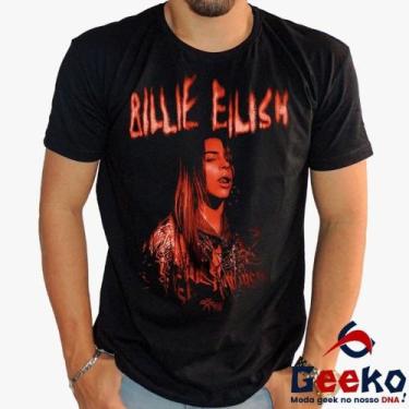 Imagem de Camiseta Billie Eilish 100% Algodão Geeko, Preto gola careca, GG