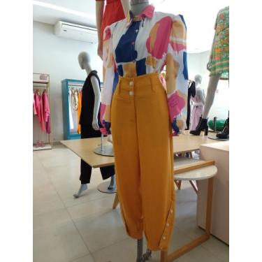 Imagem de Camisa feminina estampa exclusiva PMG punho lastex MOA - Morgana Arrud