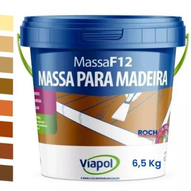 Imagem de Massa Calafetar F12 6,5Kg Madeira Mdf Viapol - Escolha a Cor, Castanho