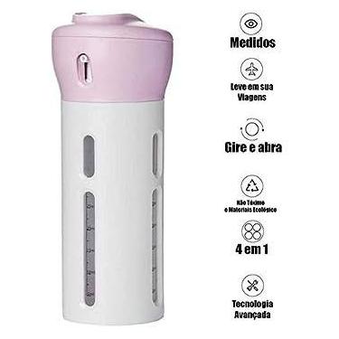 Imagem de Dispenser Garrafa Portatil 4 em 1 - com 4 frascos para Shampoo, loção,