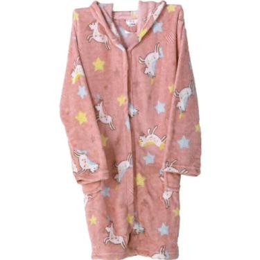 Imagem de Roupão Infantil Microfibra com Capuz e Bolso Toque Flannel - Bene Casa