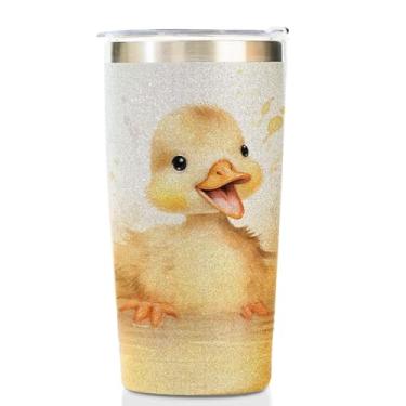 Imagem de Onebttl Presentes de pato para meninas, Just A Girl Who Loves Ducks, presentes de aniversário de pato para filhas, netas, melhores amigas, namoradas, caneca de café de pato 590 ml - Glitter