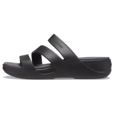 Imagem de Crocs Sandálias femininas Boca Strappy Wedges, plataforma, Preto, 33